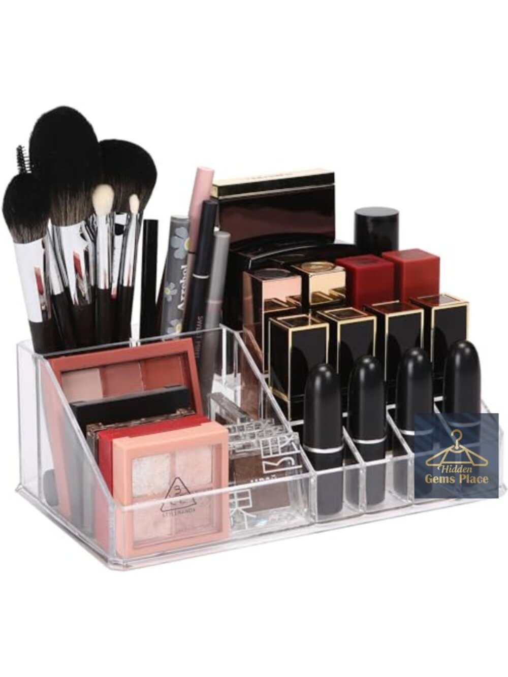 Clear Acrylic 16-Slot Lipstick Organizer Vanity Makeup Holder